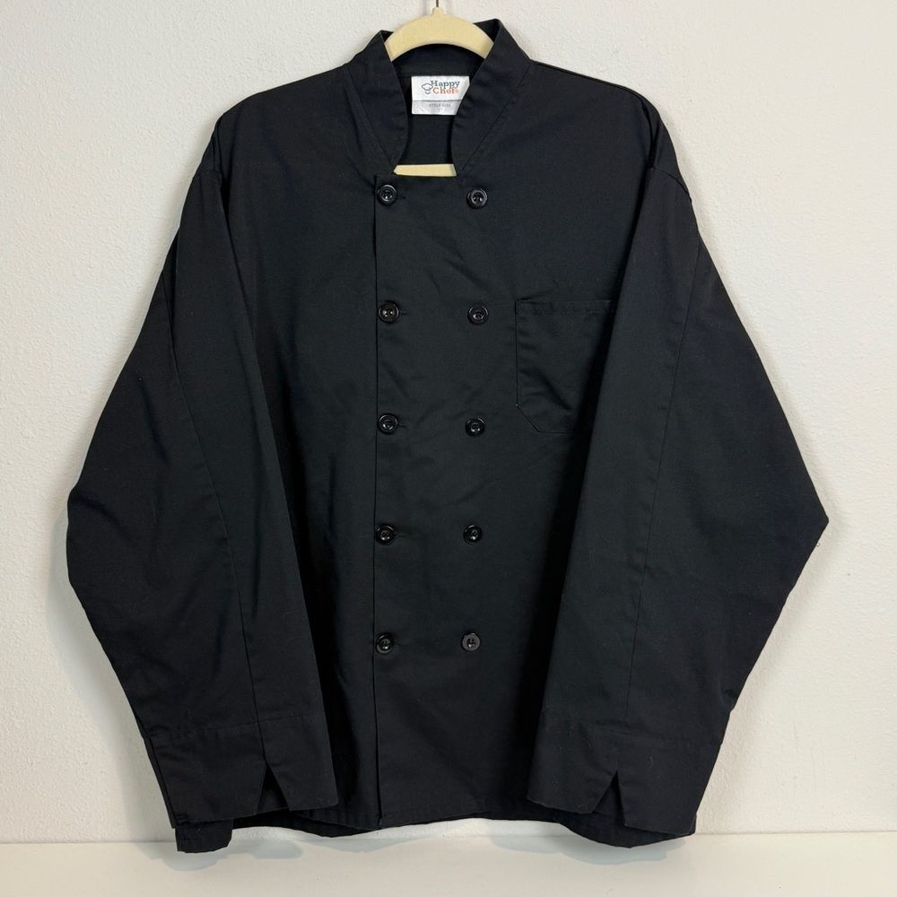 Happy Chef Black Double-Breasted Executive Chef Jacket XL
